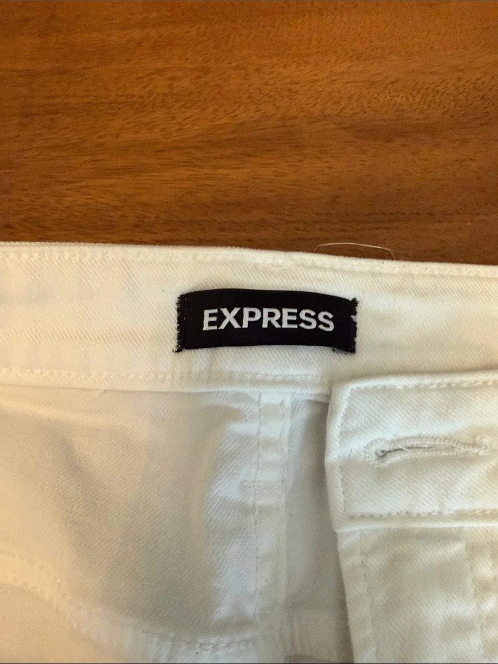 Express White Distressed Denim Jean Shorts